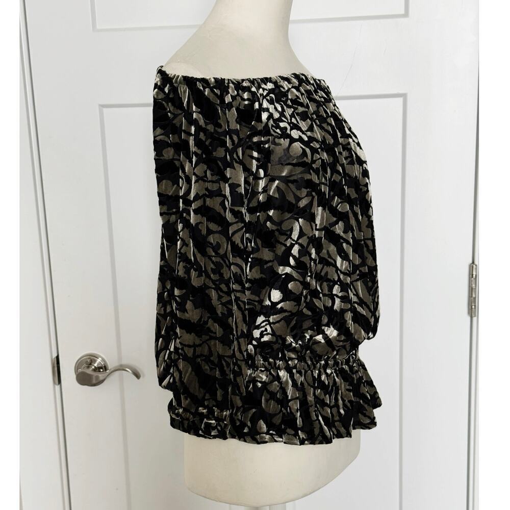 Sno Skins Top Stretch Velvet Womens Small Gold/Black - Picture 3 of 5